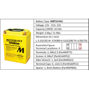 MBTX14AU Motobatt 12V AGM Battery